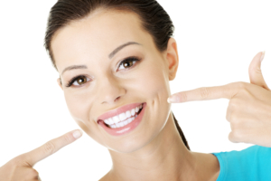 woman with white teeth